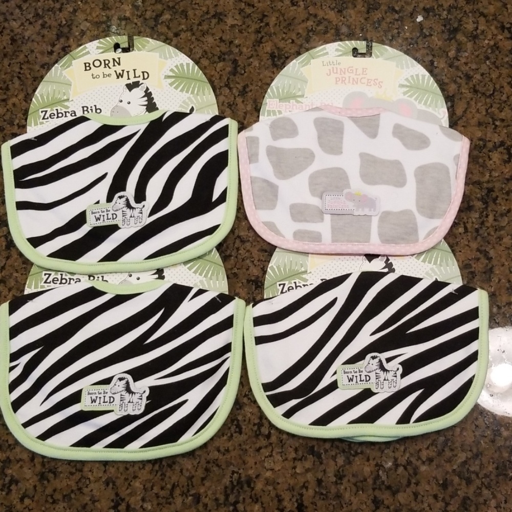 Four Bibs: Little Jungle Princess_Born to be Wild